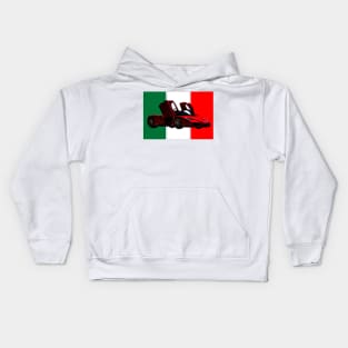 Ferrari Enzo with Italian Flag Background Kids Hoodie